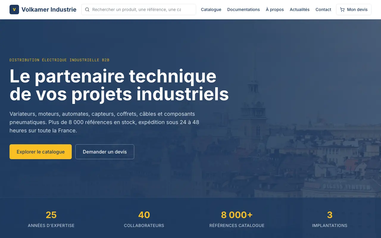 Capture du site démo Volkamer Industrie